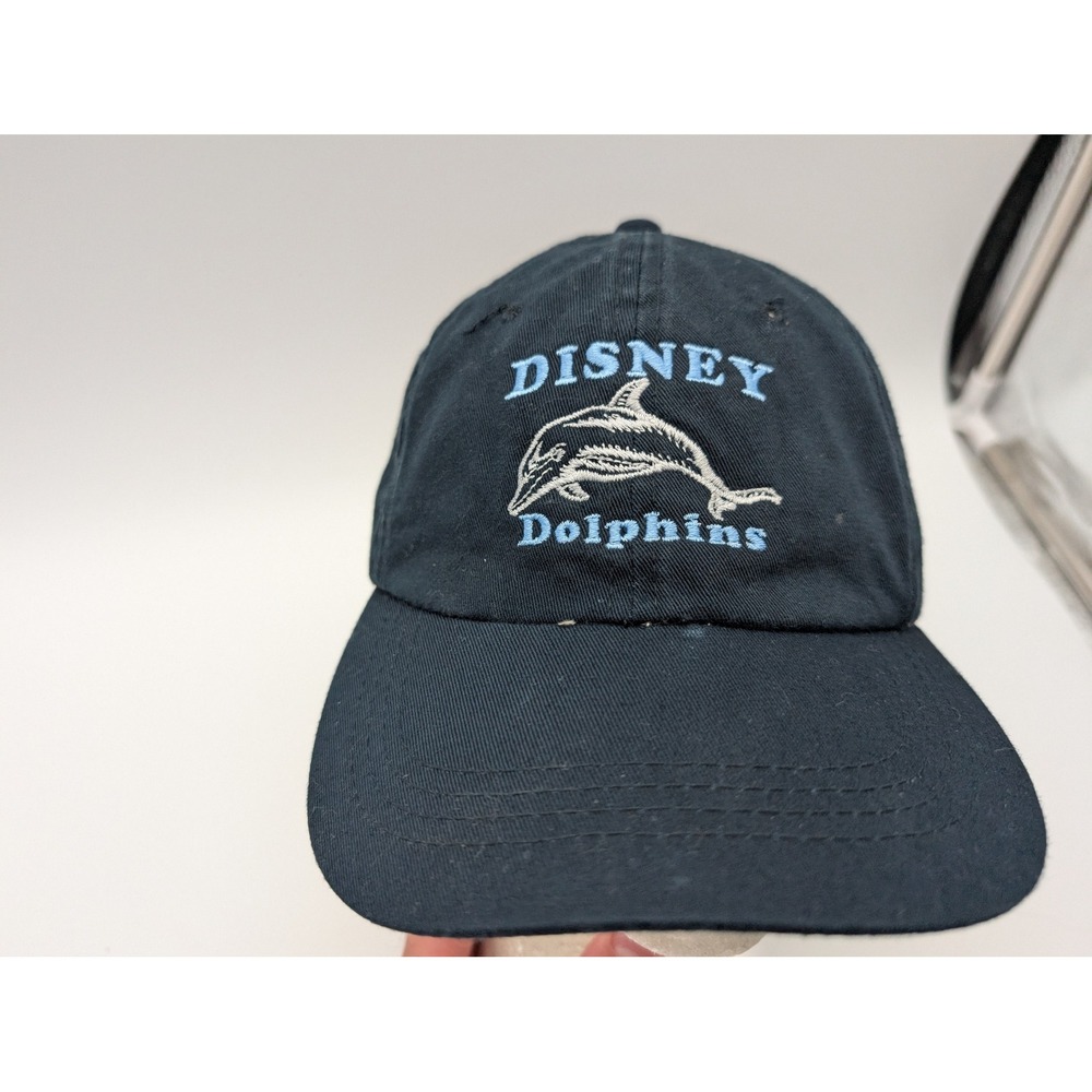 Disney Dolphins Navy Blue Embroidered Baseball Cap Hat Adjustable Strap OC Tag